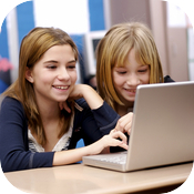 Girls on Laptop for Calendar