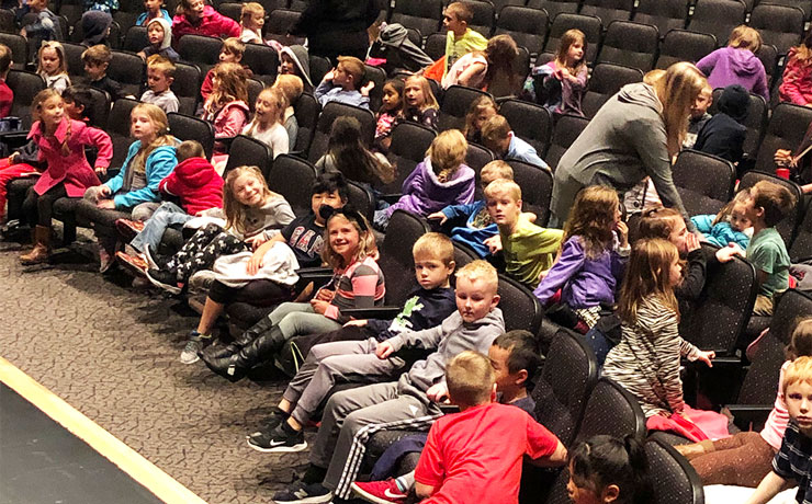 First graders in audience