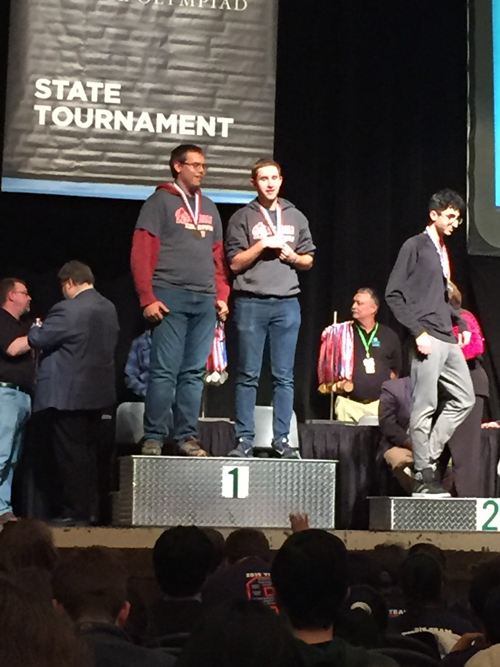 Students receiving medals
