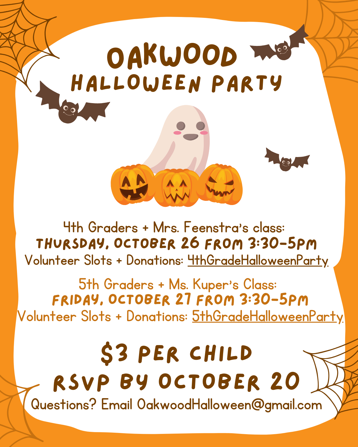 Oakwood Party Information